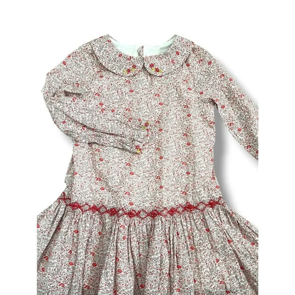 Pretty Wild Adele Liberty Katie and Millie Pink Red Embroidered Floral Dress 24M